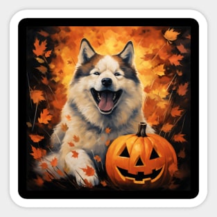 Akita Halloween Sticker